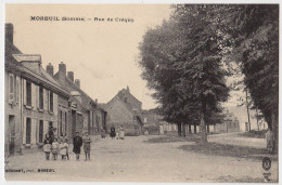 80 - B16854CPA - MOREUIL - Rue De Crequy - Cafe V.Legret - Très Bon état - SOMME - Moreuil