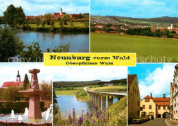 72725452 Neunburg Wald Panorama Erholungsort Brunnen Bruecke Innenstadt Neunburg - Altri & Non Classificati