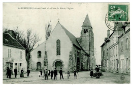 41 - B3762CPA - MARCHENOIR - La Place, La Mairie, L'église (Hotel De La FORET) - Parfait état - LOIR-ET-CHER - Marchenoir