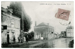 49 - B3240CPA - CORNE - La Croix Blanche (Café De La Gare - Pompe à Essence) - Très Bon état - MAINE ET LOIRE - Otros & Sin Clasificación