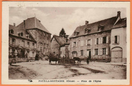 23 - B34553CPSM - FAUX LA MONTAGNE - Place De L'église - Très Bon état - CREUSE - Autres & Non Classés