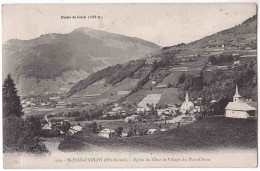 74 - B31870CPA - SAINT ST JEAN D'AULPH - Eglise Du Char Et Village Du Plan D' Avoz - Très Bon état - HAUTE-SAVOIE - Saint-Jean-d'Aulps