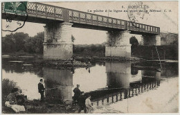 78 - B30952CPA - HOUILLES - La Peche à La Ligne Au Pont De La Morue - Très Bon état - YVELINES - Houilles