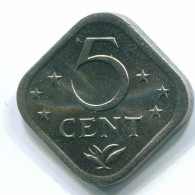 5 CENTS 1980 ANTILLES NÉERLANDAISES Nickel Colonial Pièce #S12335.F.A - Nederlandse Antillen