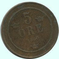 5 ORE 1890 SUÈDE SWEDEN Pièce #AC636.2.F.A - Zweden