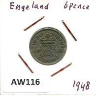 SIXPENCE 1948 UK GRANDE-BRETAGNE GREAT BRITAIN Pièce #AW116.F.A - H. 6 Pence