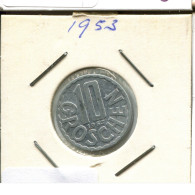 10 GROSCHEN 1953 AUSTRIA Moneda #AT537.E.A - Oostenrijk