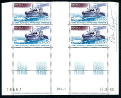 TAAF - PA N°64 -  NORSEL - BLOC DE 4 - COIN DATE - SIGNE P. BEQUET - Neufs