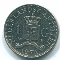 1 GULDEN 1971 ANTILLES NÉERLANDAISES Nickel Colonial Pièce #S11937.F.A - Netherlands Antilles