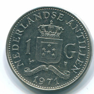 1 GULDEN 1971 ANTILLES NÉERLANDAISES Nickel Colonial Pièce #S11937.F.A - Nederlandse Antillen