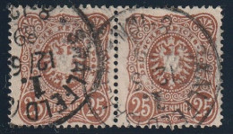 Paar Mit MiNr. 43 PF III Und 43, Linke Marke Mit Plattenfehler "Einbruch In Das Markenbild Mitte Unten Unter Der Rechten - Used Stamps