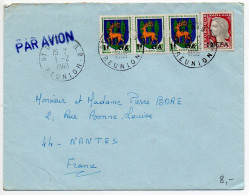 Réunion CFA : Blason Guéret X3 + Decaris Sur Lettre De 1968 Pour La Métropole - Lettres & Documents