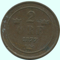 2 ORE 1877 SUECIA SWEDEN Moneda #AC870.2.E.A - Suecia