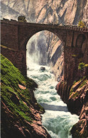 ANDERMATT, DEVIL'S BRIDGE, ARCHITECTURE, CART, HORSES, MOUNTAIN, SWITZERLAND, POSTCARD - Andermatt