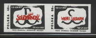 POLAND SOLIDARITY (POCZTA SOLIDRNOSC) FREEDOM AND SOLIDARITY SETENANT PAIR (SOLID0209/0438) - Solidarnosc Labels