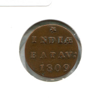 1809 BATAVIA VOC 1/2 DUIT INDES NÉERLANDAIS NETHERLANDS Koloniale Münze #VOC2133.10.F.A - Dutch East Indies