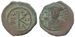 FLAVIUS MAURICIUS 1/2 FOLLIS Antique BYZANTIN Pièce 5.7g/27mm #AA520.19.F.A - Bizantinas