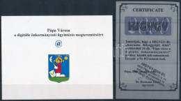 ** 2005 Pápa Városa Digitális ügyintézés Emlékív + Tanúsítvány - Altri & Non Classificati