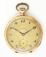 Arany (Au) 14K Chronometre Zsebóra, Jelzett, Működik, D: 5 Cm, Bruttó: 60 G - Autres & Non Classés