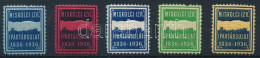 ** 1936 Miskolci Izraelita Ipartársulat 5 Db Tagsági Bélyeg Klf Színek. - Sin Clasificación