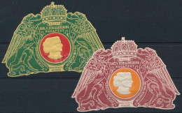 ** 1916 Károly és Zita Koronázása 2 Db Segélybélyeg Kff Változat / Königskrönung Poster Stamps - Unclassified