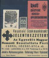 Cca 1939 4 Db Hungarista és Náci Levélzáró Reklám Bélyeg és Röplap - Non Classés