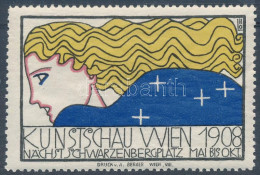 Ritka Wiener Werkstätte Reklámcimke:  Kunstschau Wien 1908, Tervezte Bertold Löffler, LŐ Szignóval, Nyomás A. Berger Wie - Zonder Classificatie