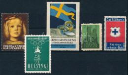 5 Db Finn és Svéd Segélybélyeg, Levélzáró / 5 Finnish And Swedish Poster Stamps - Unclassified