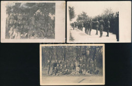 3 Db I. Világháborús Katonai Fotólap, Az Egyiken Felületi Sérülésekkel, 14x9 Cm - Sonstige & Ohne Zuordnung