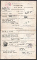 1945. Júl. 7. Az Amerikai Hadsereg Kémelhárítása (U.S. Army Counter Intelligence Corps) által Kiállított Elbocsátólevél  - Altri & Non Classificati