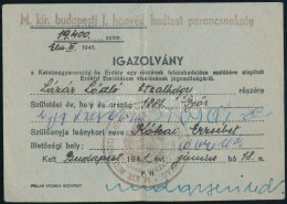 1941 Igazolvány A Kelet-Magyarország és Erdély Egy Részének Felszabadulása Emlékére Alapított Erdélyi Emlékérem Viselésé - Altri & Non Classificati