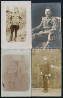 Cca 1914-1918 Katonák Portréi, 4 Db Fotólap, 13×9 Cm - Altri & Non Classificati
