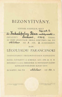 1941 Bizonyítvány A Légoltalmi Parancsnoki Tanfolyam Elvégzéséért, Szárazpecséttel - Sonstige & Ohne Zuordnung