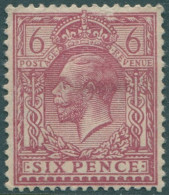 Great Britain 1912 SG385 6d Reddish Purple KGV #1 MH (amd) - Ohne Zuordnung