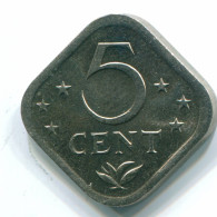 5 CENTS 1980 NIEDERLÄNDISCHE ANTILLEN Nickel Koloniale Münze #S12329.D.A - Niederländische Antillen