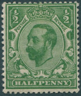 Great Britain 1912 SG340 ½d Green KGV MLH (amd) - Ohne Zuordnung