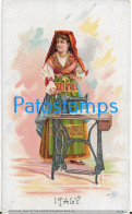 228999 PUBLICITY COMMERCIAL THE SINGER MANUFACTURING ITALY WOMAN SEWING POSTAL POSTCARD - Werbepostkarten