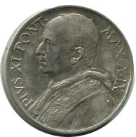 5 LIRE 1930 VATICAN Coin Pius XI (1922-1939) Silver #AH332.16.U.A - Vaticano (Ciudad Del)