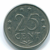 25 CENTS 1975 ANTILLES NÉERLANDAISES Nickel Colonial Pièce #S11620.F.A - Nederlandse Antillen