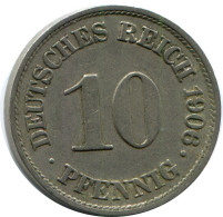 10 PFENNIG 1906 A ALEMANIA Moneda GERMANY #DB308.E.A - 10 Pfennig