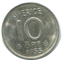 10 ORE 1955 SWEDEN SILVER Coin #AD053.2.U.A - Suecia