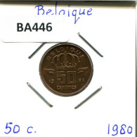 50 CENTIMES 1980 FRENCH Text BELGIQUE BELGIUM Pièce #BA446.F.A - 50 Centimes