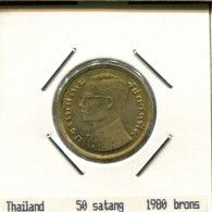50 SATANGS 1980 THAÏLANDE THAILAND Pièce #AR991.F.A - Thaïlande