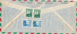 Iran Air Mail Cover Sent To Austria (light Bended Cover) All The Stamps On The Backside Of The Cover - Iran