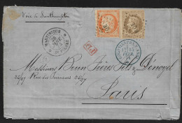 Martinique 1874 Lettre Entière Avec N°9 Et 13 Oblitéré De St Pierre. - Covers & Documents