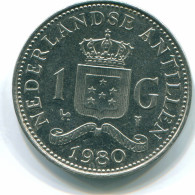 1 GULDEN 1980 ANTILLES NÉERLANDAISES Nickel Colonial Pièce #S12038.F.A - Nederlandse Antillen