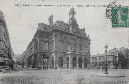 PARIS - MONTMARTRE - MAIRIE DU XVIII E ET RUE HERMEL - Prx Fixe - District 18