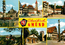 72724292 Schwaebisch Gmuend Teilansichten Altstadt Brunnen Kirche Saeule Schwaeb - Schwäbisch Gmünd