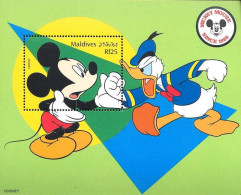 MWD-BK5-310-3 MINT PF/MNH ¤ MALDIVES 1996 BLOCK ¤ 70th ANNIVERSARY OF MICKEY MOUSE - THE WORLD OF WALT DISNEY - Disney