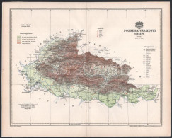 1897 Pozsega Vármegye Térképe, Tervezte: Gönczy Pál, 1 : 570.000, Bp., Posner Károly Lajos és Fia, A Pallas Nagy Lexikon - Autres & Non Classés